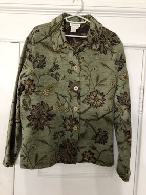 Coldwater Creek Olive and Brown button up blazer/jacket